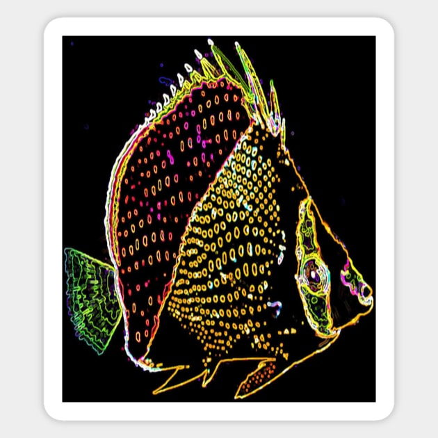 Hawaiian Butterfly Fish Sticker by CarloVaro